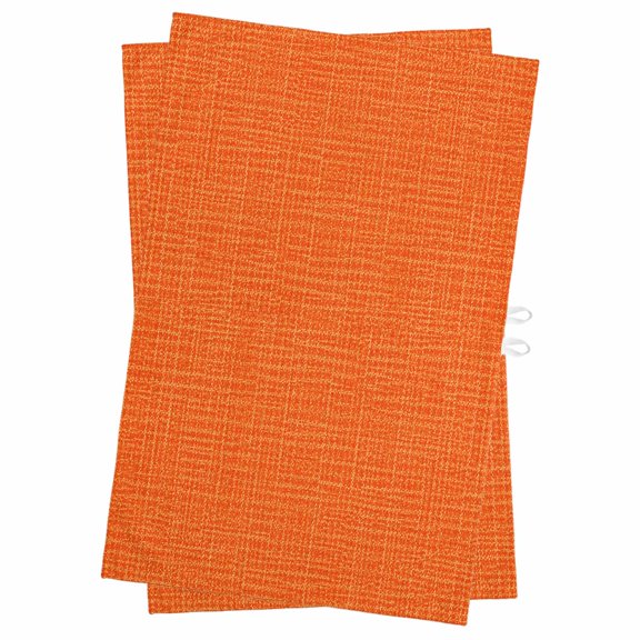 Bright Orange Kitchen Towels Dish Towel Pack of 2 Rustic Minimalist Solid Color Woven Fabric Texture Soft Dish Cloth Set Absorbent Dishcloth for Drying Dishes, Hand Towels 18 x 28 Inches