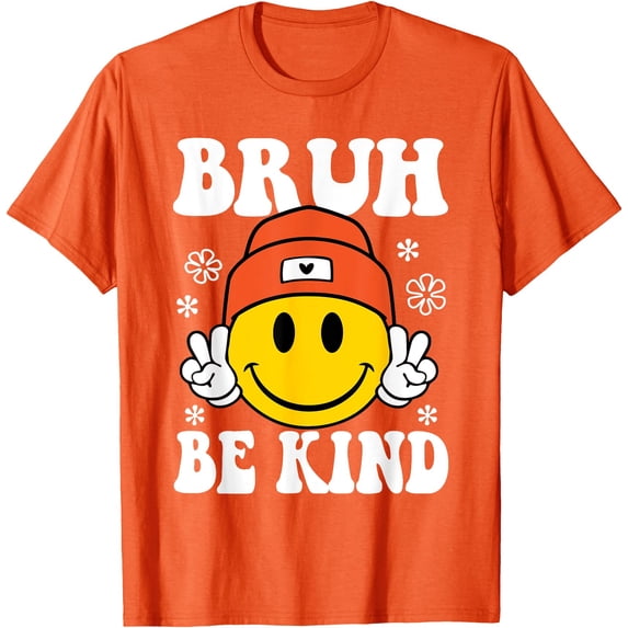Bright Orange Smiling Face T-Shirt for Unity Day Anti-Bullying Kindness Awareness