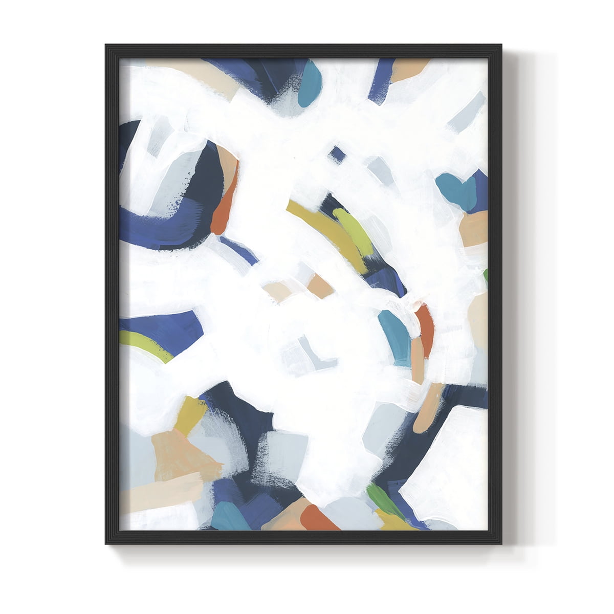 Bright Orbit I Framed Print in Black Solid Wood Framed Print No Nail Hanging