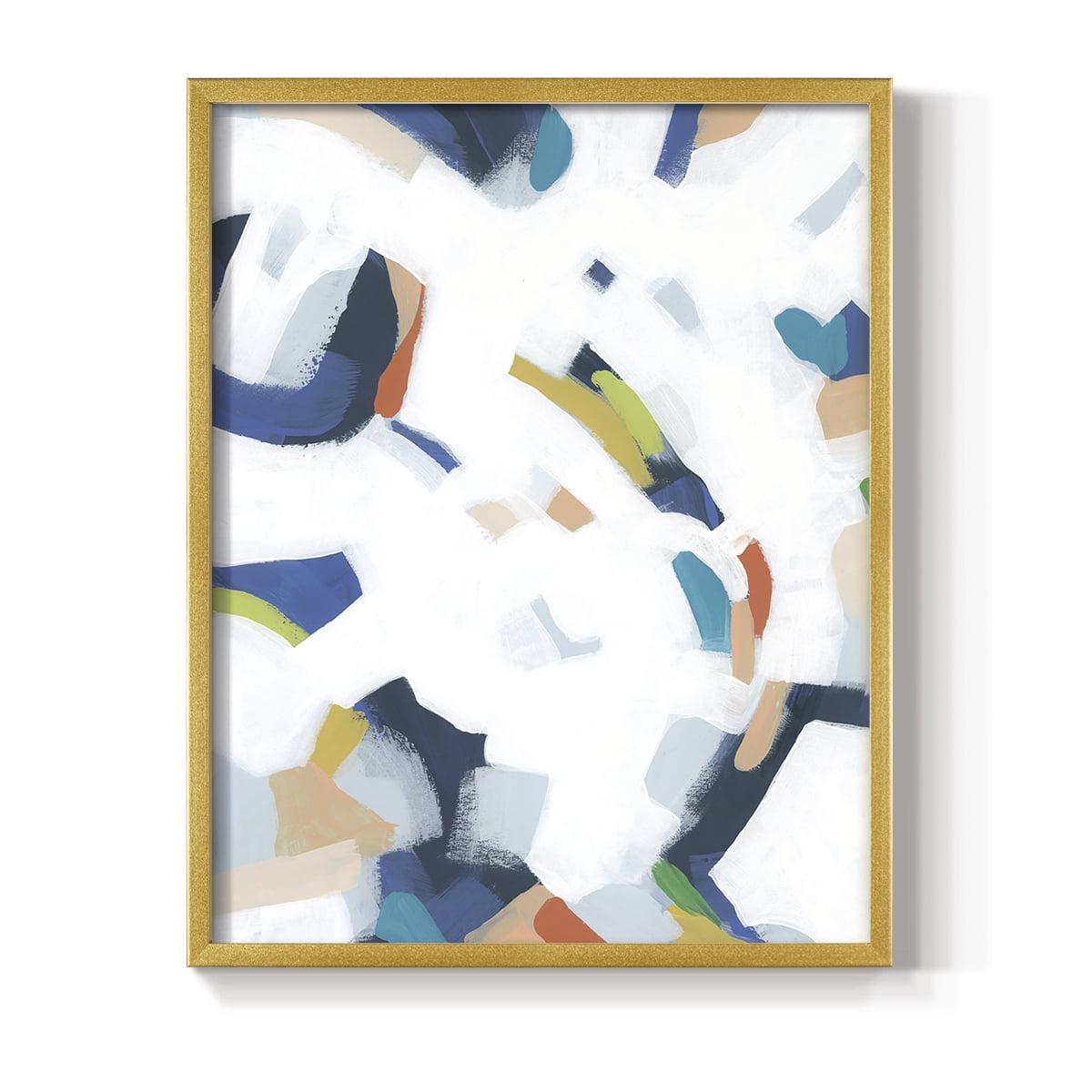 Bright Orbit I Framed Print in Gold Solid Wood Framed Print No Nail Hanging