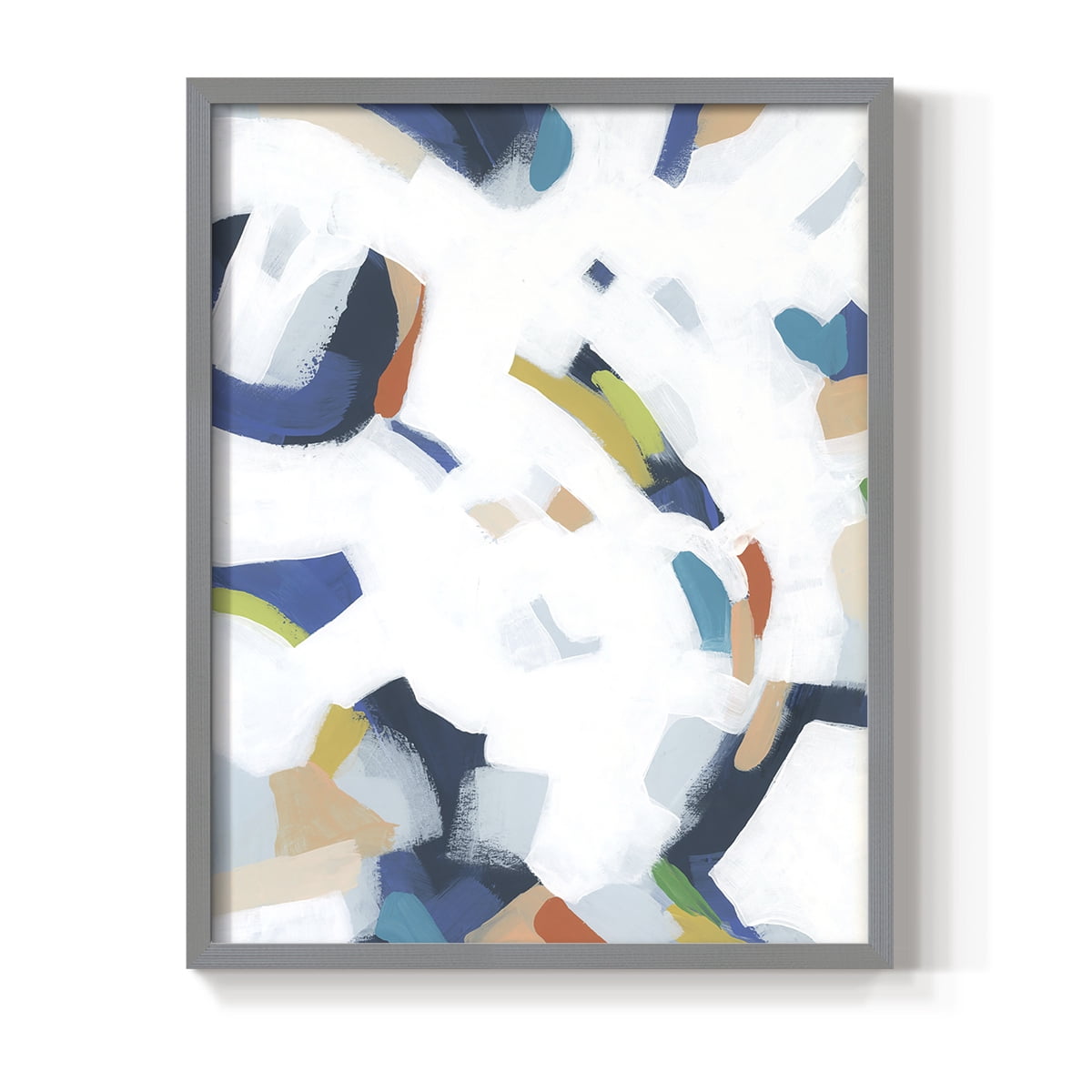 Bright Orbit I Framed Print in Gray Solid Wood Framed Print No Nail Hanging