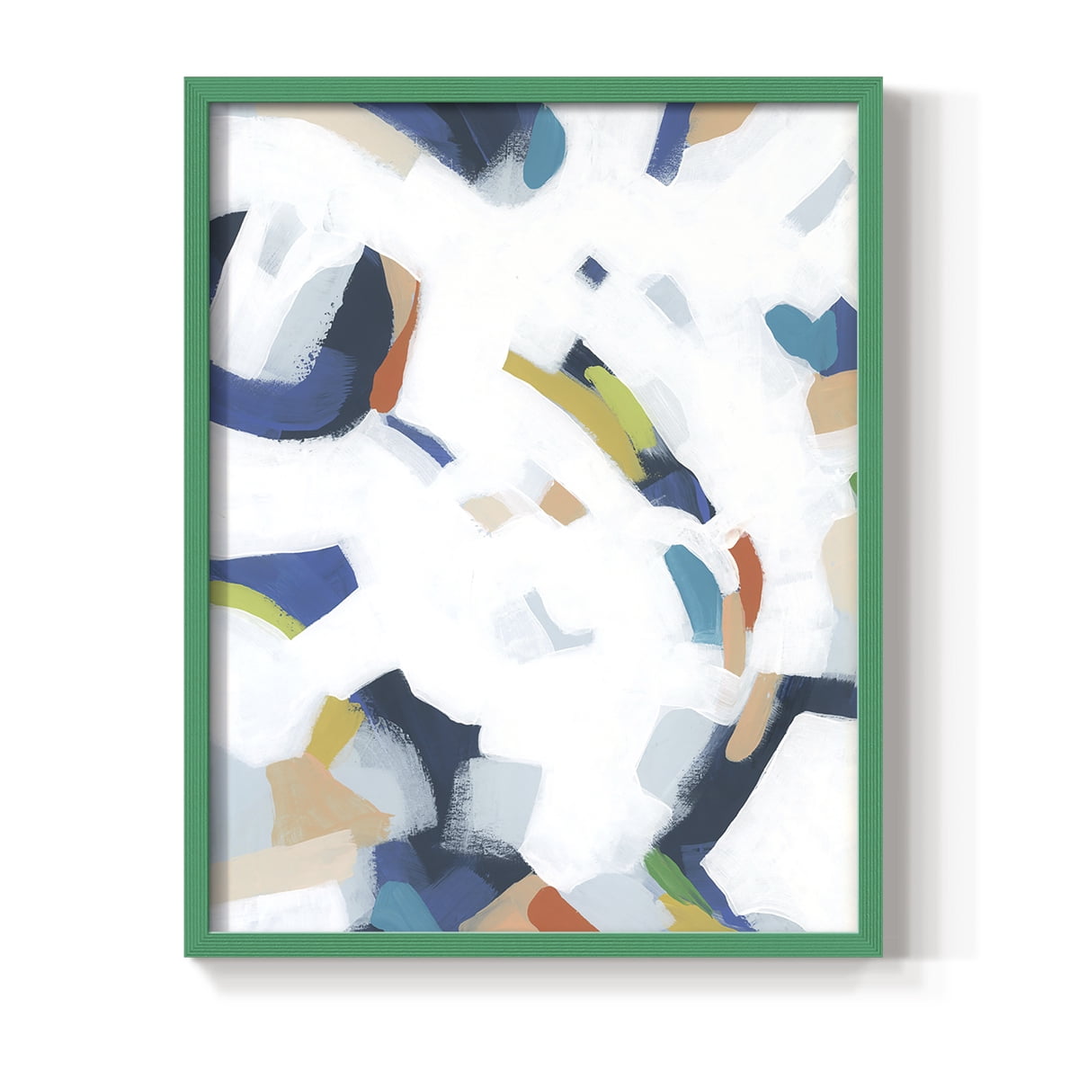 Bright Orbit I Framed Print in Green Solid Wood Framed Print No Nail Hanging