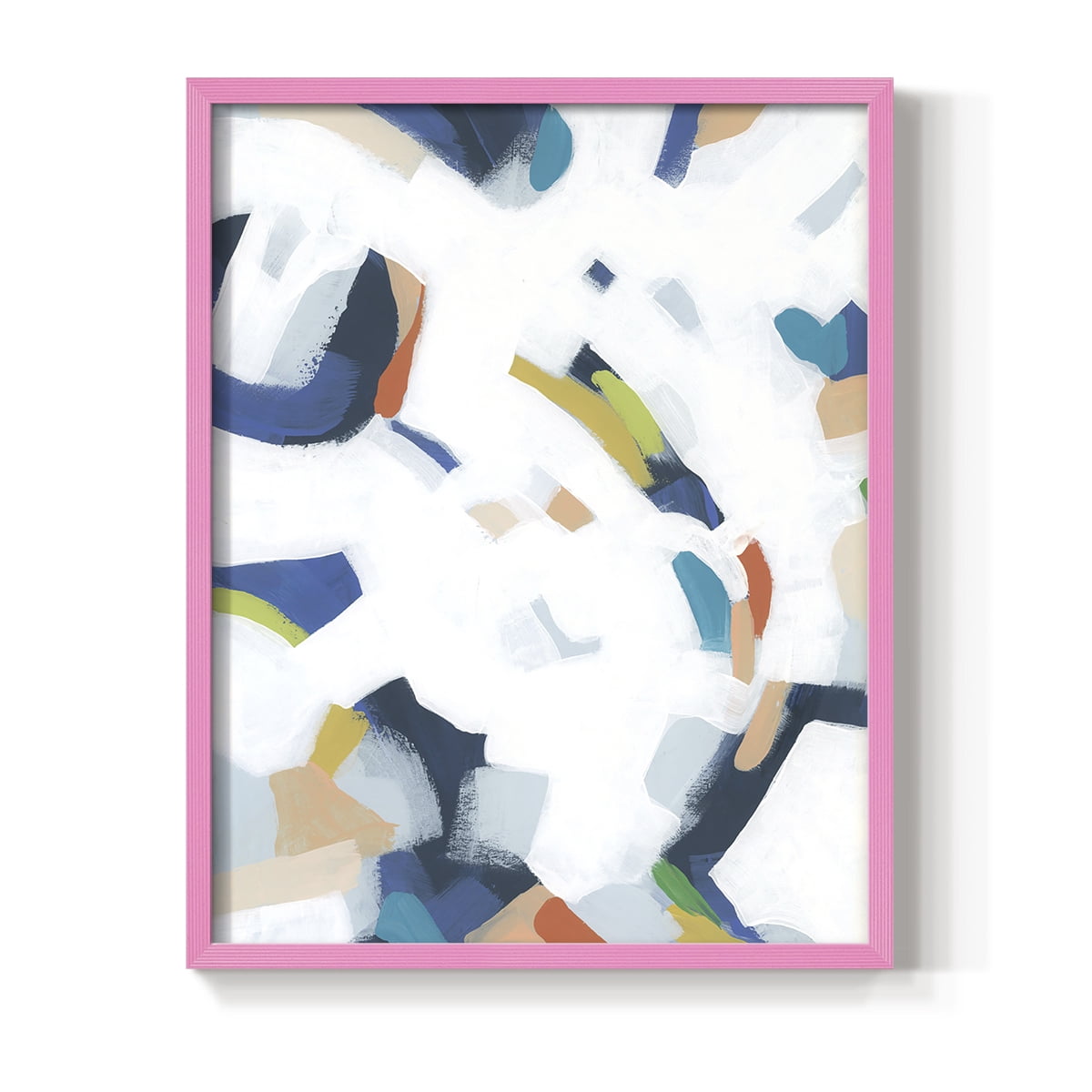 Bright Orbit I Framed Print in Pink Solid Wood Framed Print No Nail Hanging