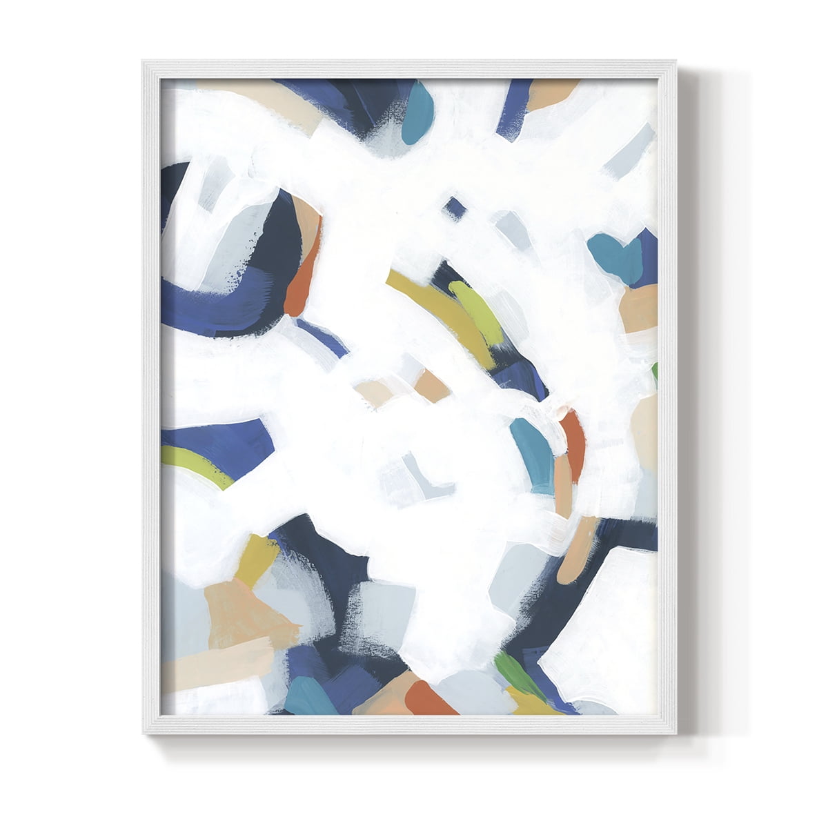 Bright Orbit I Framed Print in White Solid Wood Framed Print No Nail Hanging