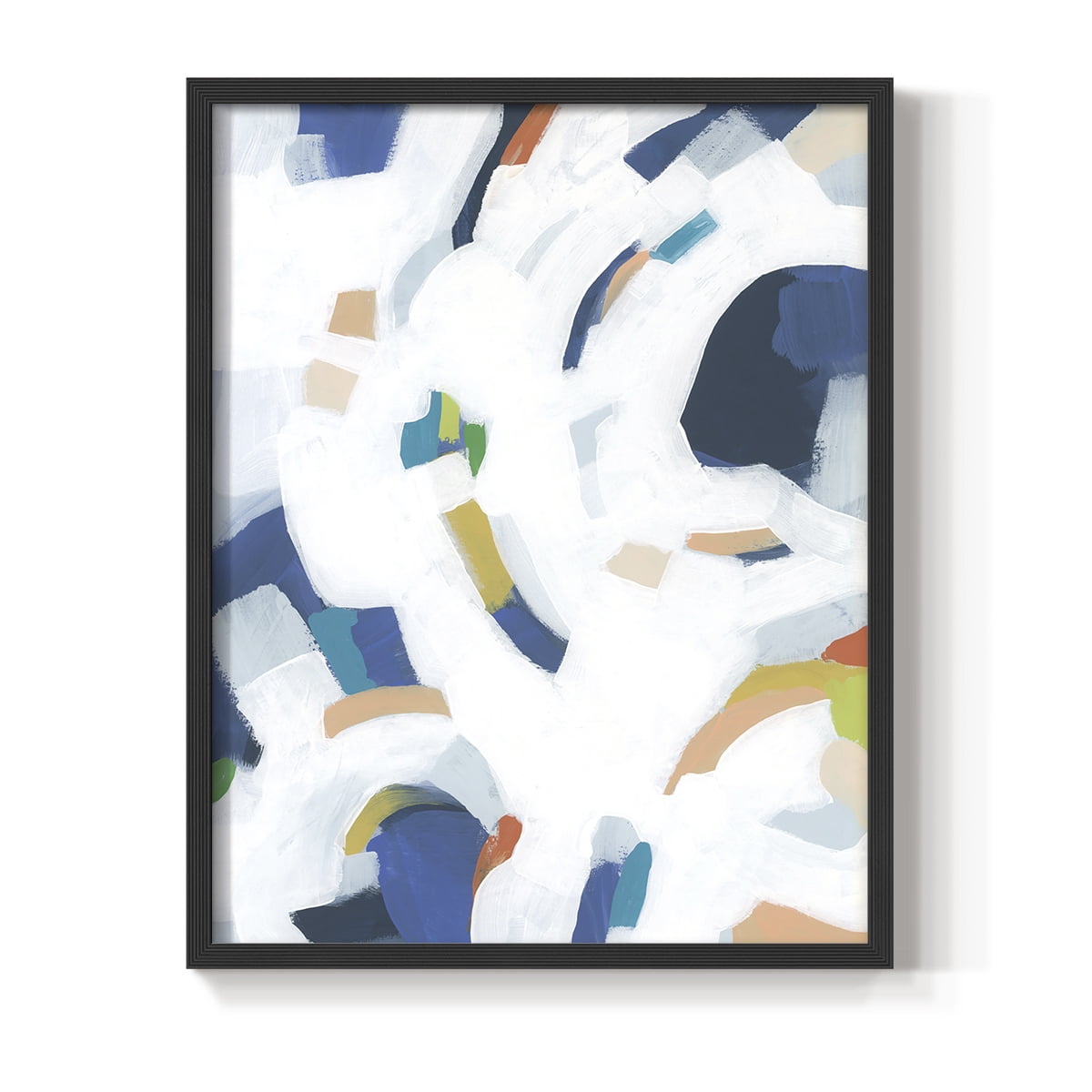 Bright Orbit II Framed Print in Black Solid Wood Framed Print No Nail Hanging