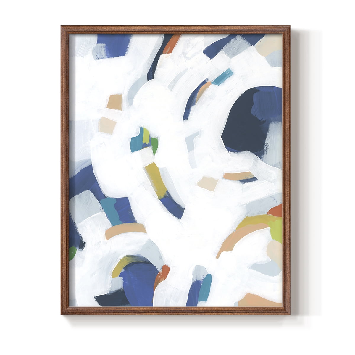 Bright Orbit II Framed Print in Brown Solid Wood Framed Print No Nail Hanging