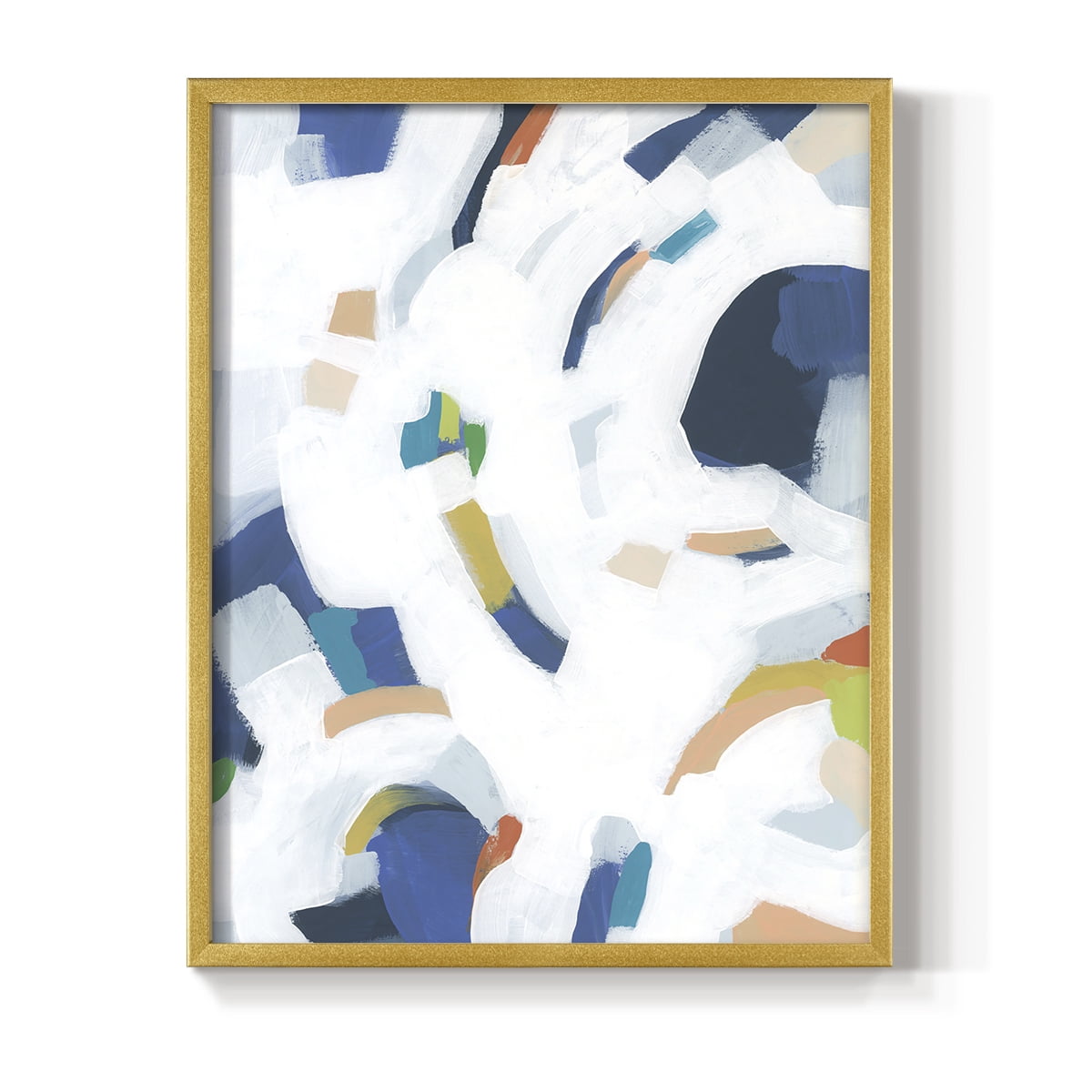 Bright Orbit II Framed Print in Gold Solid Wood Framed Print No Nail Hanging