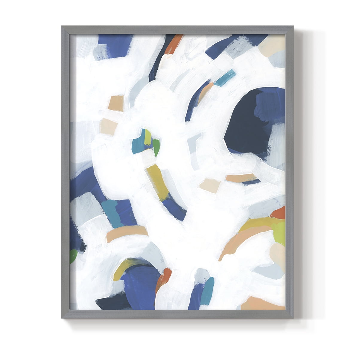 Bright Orbit II Framed Print in Gray Solid Wood Framed Print No Nail Hanging