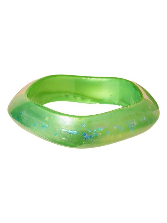 Bright Oversized Resin Bangle With Distinctive Irregular Shape For Fashionable Women Jewelry Accessory