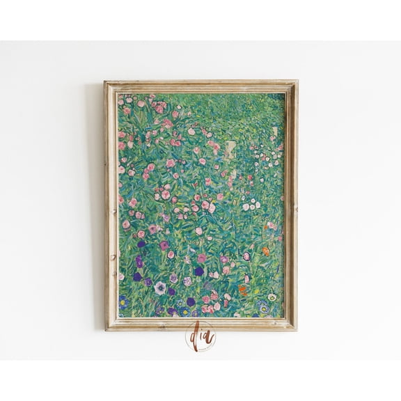 Bright Pastel Flower Garden Print, Unframed Paper Poster 8x10in