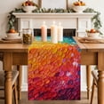 Bright Petals Dining Table Runner, Abstract Colored Petals Swirls ...