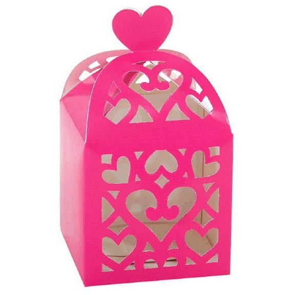 Bright Pink Cutout Lantern Favor Boxes (50ct)
