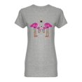 thumbnail image 1 of Bright Pink Flamingos Shaped T-Shirt Women -Image by Shutterstock, Female x-Large, 1 of 2