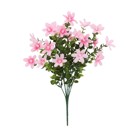 Bright Pink Flower Bush Stake Outdoor Garden Decor