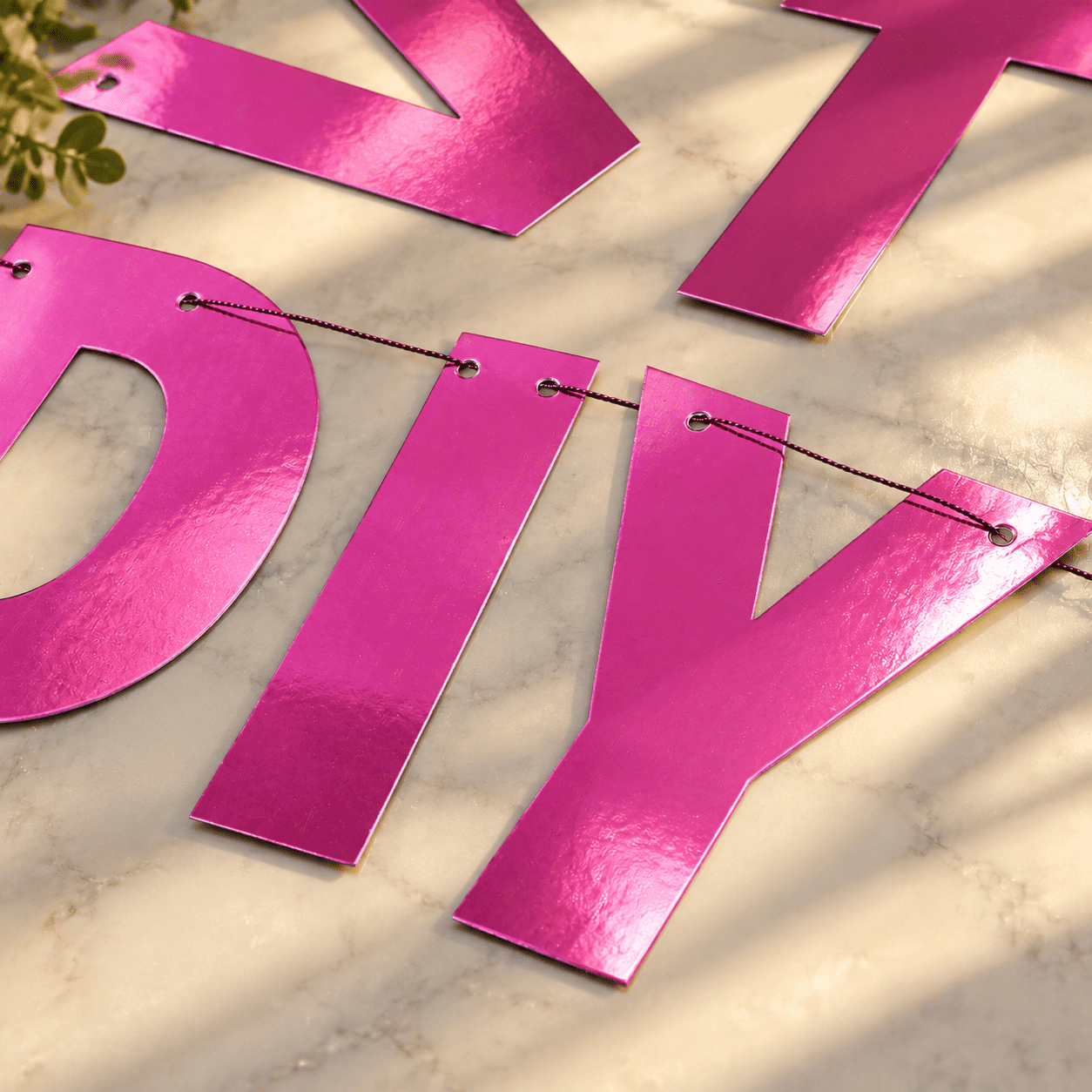 Bright Pink Glitter DIY Banner Letters Kit 107 Piece Party Decor Set ...