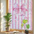 Windows Rainbow Ribbons Bright Pink Tied Bow Window Privacy Film Rainbow Static Cling Stain ...