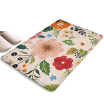 Bright Pioneer Flower Flannel Non Slip Door Rugs,Washable Door Mats Indoor,Decorative Door Mats,Dirt-Resistant and Absorbent Doormat for Entrance,Bedroom,Kitchen,Bathroom,23.5x16in(60x40cm)