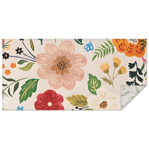 Bright Pioneer Flower Rectangle Tablecloth 60"x120",Waterproof Polyester Rectangle Table Cloth, Wipeable Spillproof Polyester Tablecloth for Dining, Camping, Indoor and Outdoor