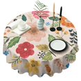 thumbnail image 1 of Bright Pioneer Flower Round Tablecloth 60"x60",Wrinkle Wipeable Table Cloth for Kitchen Dining Room Picnic Patio Party, 1 of 6