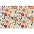 thumbnail image 1 of Bright Pioneer Flower Summer Placemats Table Placemats Set Of 4-Linen Kitchen Washable Placemats Table Mats 11.8"x17.7" Non-Slip Heat Resistant, 1 of 6