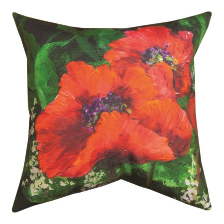Bright Poppies Blended Yarn Climaweave Pillow With Multi Finish SLBP
