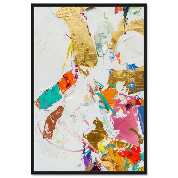 Bright Prism II Minimalist Collage Style Canvas Wall Art by Art Remedy, Black Floater Frame, 10"x15"