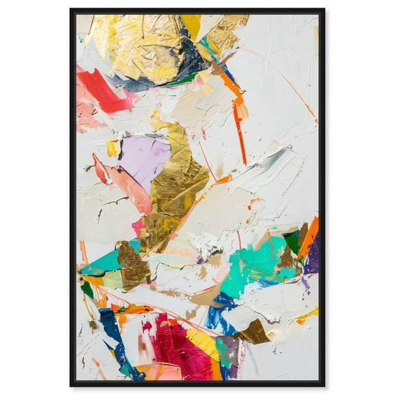 Bright Prism Minimalist Collage Style Canvas Wall Art by Art Remedy, Black Floater Frame, 16"x24"