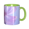 thumbnail image 1 of Bright Purple Flower Coffee Mug Fun Custom Ceramic Mugs 11oz Green, 1 of 5