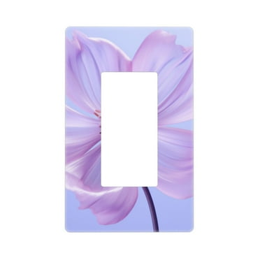 Bright Purple Flower Switch Cover Decorative Wall Plate / 1-Gang Screwless / Standard Size
