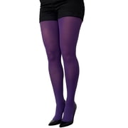 Bright Purple Opaque Full Footed Tights, Pantyhose for Women
