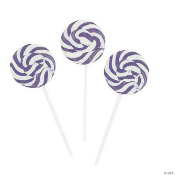 Bright Purple Swirl Lollipops, 24 Pieces, Bulk set of 24 Individually Wrapped Lollipops, Great for Wedding, Birthday, Events and Christmas