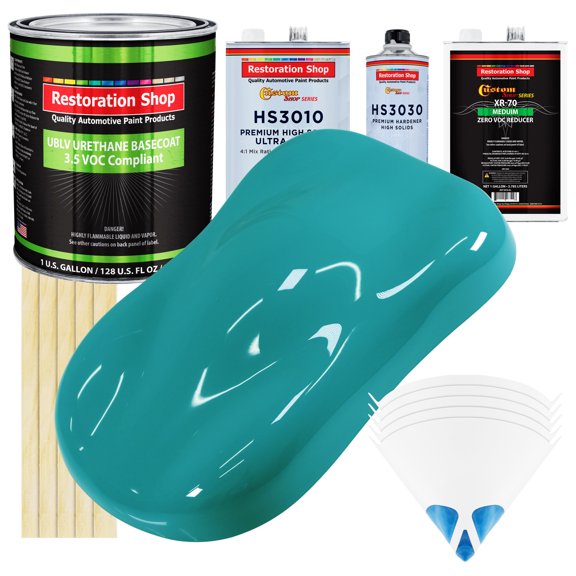 Bright Racing Aqua Premium Gallon Kit Low VOC URETHANE BASECOAT Auto Paint Kit