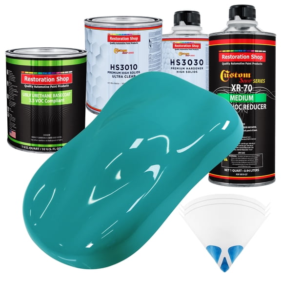 Bright Racing Aqua Premium Quart Kit Low VOC URETHANE BASECOAT Auto Paint Kit