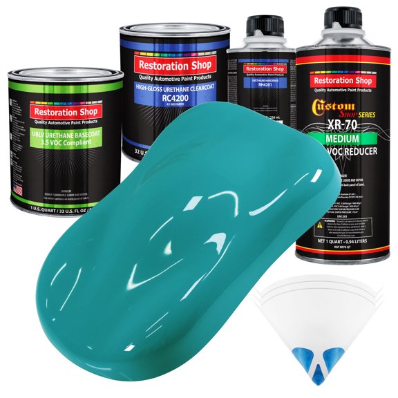 Bright Racing Aqua Quart Kit Low VOC URETHANE BASECOAT Car Auto Body Paint Kit