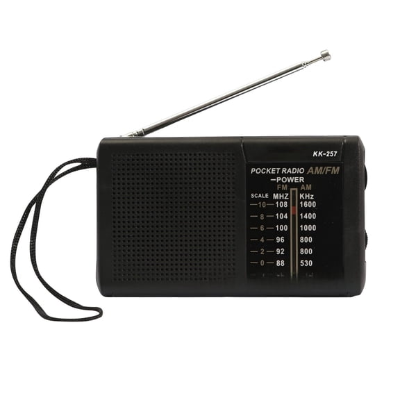 Bright Radio | with Noise Cancelling Portable Compact Design | featuring retro kk257 | Great Convenience and Style Black High Quality Durable Build Worth Having