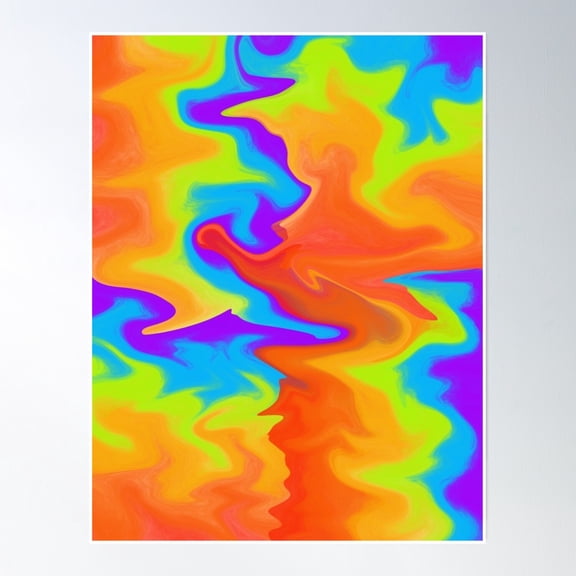 Bright Rainbow Blended Design Poster Wall Art, Modern Wall Decor, 8x12 UNFRAMED
