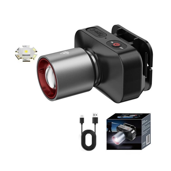 Bright Rechargeable High Power Headlamp LED Headlight For Outdoor Camping Hiking Fishing Night Running Headlamp for Reading Emergency Flashlights Running Lights Rechargeable Hat Light Head Lamp with