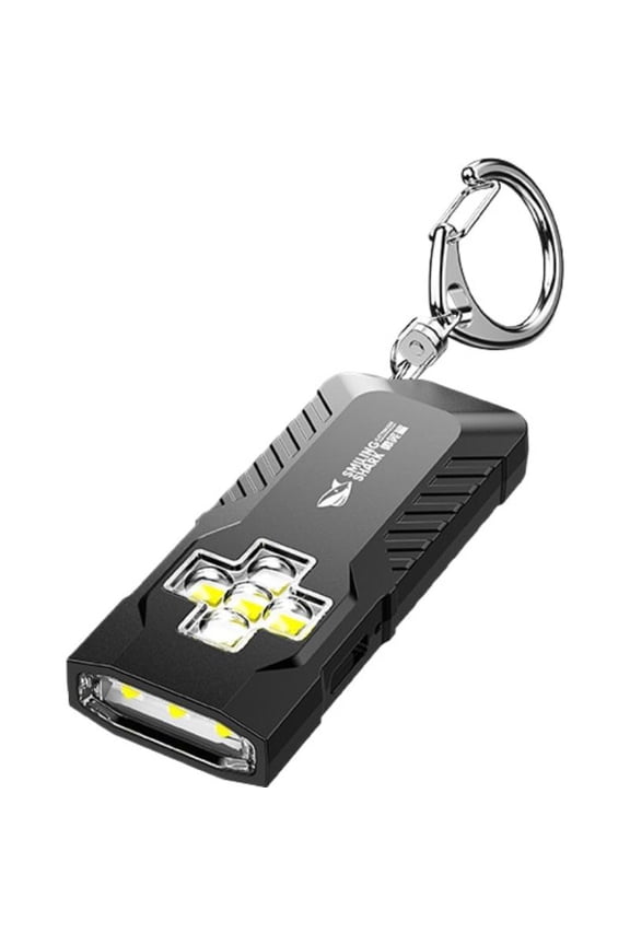Bright Rechargeable Keychain Flashlight with Clip & Magnetic Base, Mini LED Key Light, Small, Flat, Portable, Dual-Head, Tiny Pocket Torch for Work, Purse