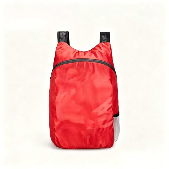 Bright Red Foldable Travel Backpack, Packable LightWeight Daypack, WaterResistant Collapsible Shoulder Bag for Hiking Camping Sightseeing