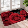 thumbnail image 1 of Bright Red Rose Door Mat Welcome Decorative Doormat Non Slip Indoor Entryway Floor Mats Home Bathroom Decor 16*24in, 1 of 4