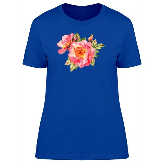 Bright Red Rose Illustration T-Shirt Women -Image by Shutterstock, Female Small