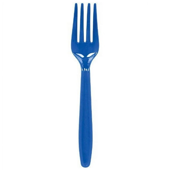 Bright Royal Blue Plastic Forks - 20ct