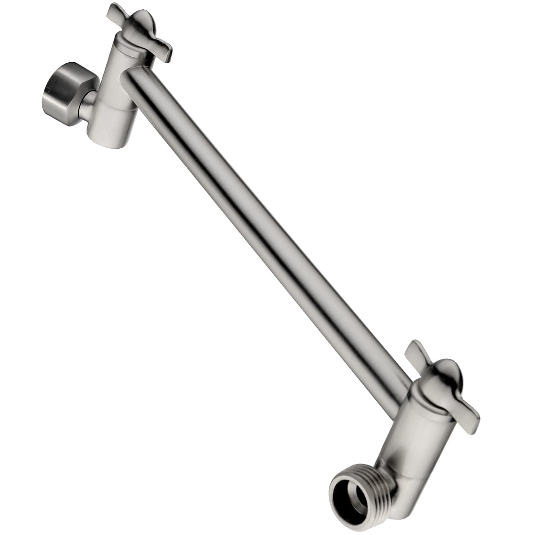 Nickel Adjustable Brass Shower Arm Extension, 10.6 Inch