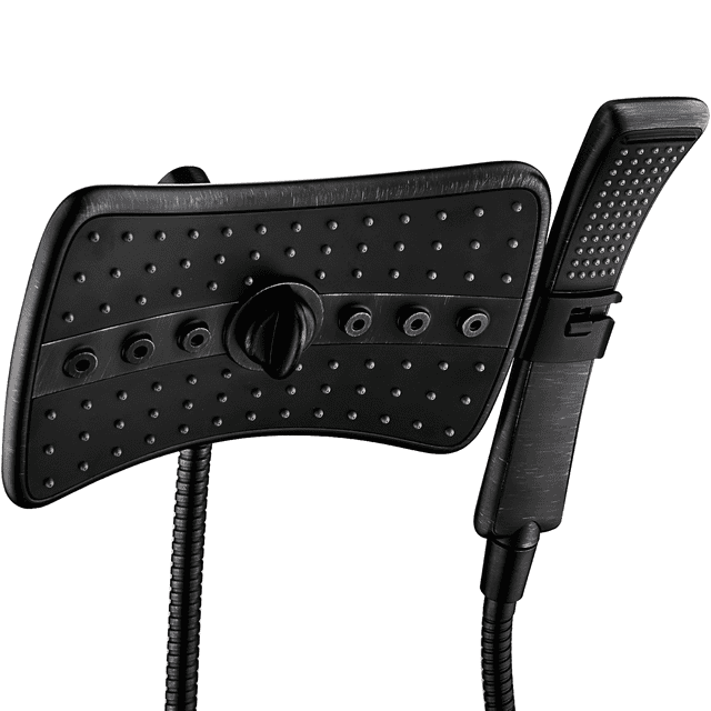 Bright Showers Shower Head Combo with Two Spray Setting Fixed Shower Head and Two Spray Settings Handheld Shower Head with Grey Face, Oil Rubbed Bronze