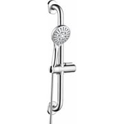 Bright Showers Stainless Steel Slide Bar Grab Rail Set Ada Compliant Includes Handheld Shower Head and 69 Hose-Chrome