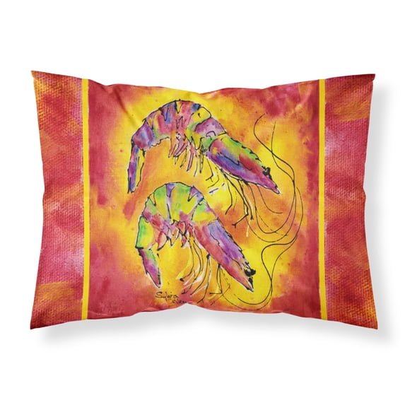 Bright Shrimp on Red Fabric Standard Pillowcase