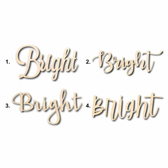 Bright Sign Unfinished Wood Cutout Home Decor DIY Option 4- 48" Wide / 1/4"