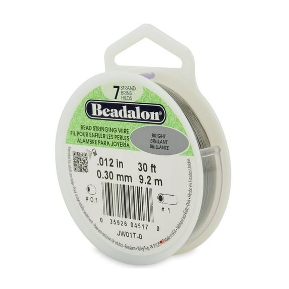 Bright Silver Beadalon Beading Wire .012" Thickness 7 Strand (30 Feet)