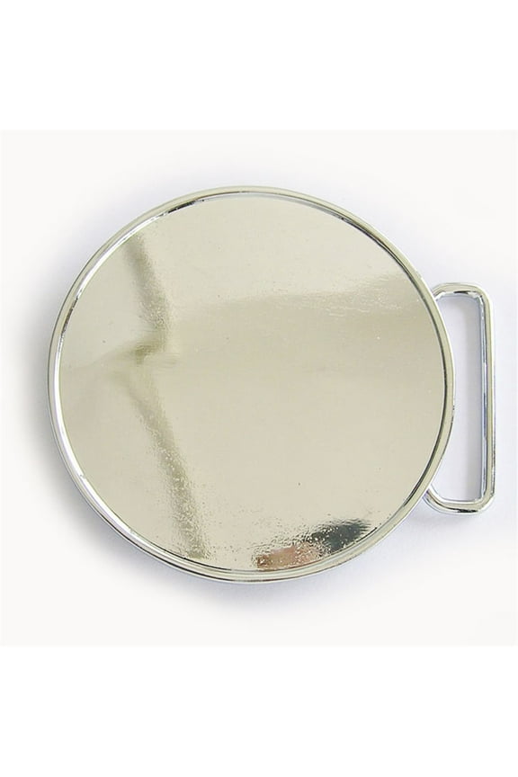 Bright Silver Round Custom Blank Belt Buckle