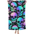 thumbnail image 1 of Bright Skulls Large Beach Towel - Plush Thick Cotton Pool Towel, Adult Beach Towels, 1 of 16
